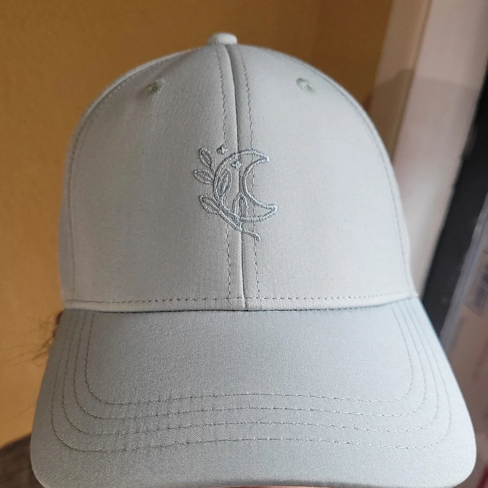 Blogilates Pastel Green Criss Cross Back Ponytail Hat‎ Moon Leaf Logo Women